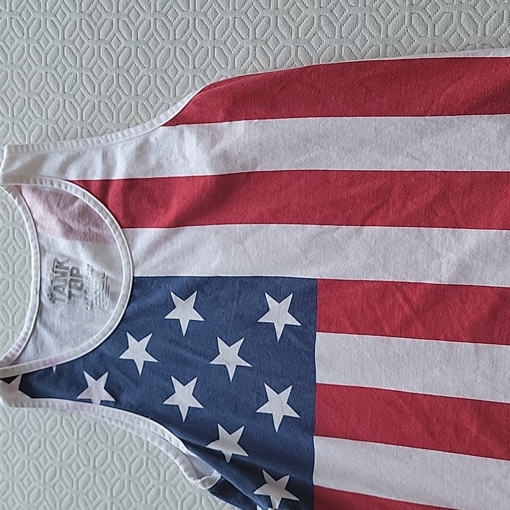 Rowdy gentleman American flag tank top